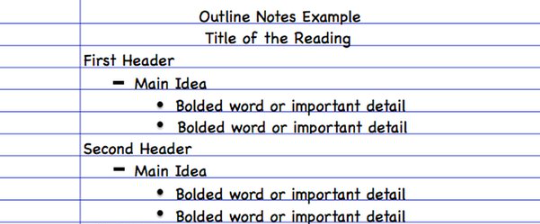 outline note taking